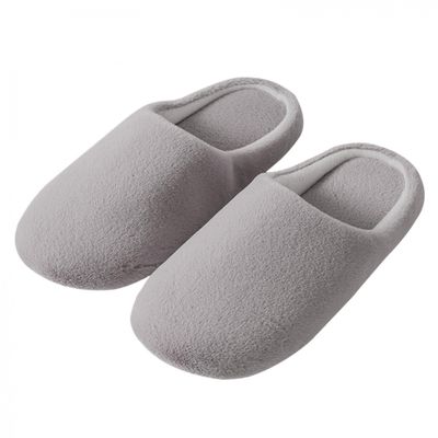 Hbeylia Slippers for Women Men Soft Comfortable Winter Warm Fuzzy Wide Round Toe House Slippers Portable Foldable Plush Fur Thermal Bedroom Floor Slides Home Shoes for Travel Hotel Spa