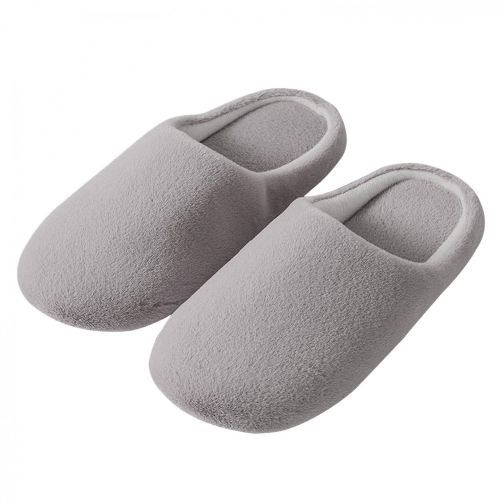 Hbeylia Slippers for Women Men Soft Comfortable Winter Warm Fuzzy Wide Round Toe House Slippers Portable Foldable Plush Fur Thermal Bedroom Floor Slides Home Shoes for Travel Hotel Spa