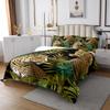3D Cheetah Quilted King Size,Leopard Print Bedspread Tropical Palm Leaves Coverlet Set Big Cat Wildlife Botanical Bedspread Quilt Set Wild Animal Room Decor,Green view 3