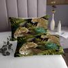 3D Cheetah Quilted King Size,Leopard Print Bedspread Tropical Palm Leaves Coverlet Set Big Cat Wildlife Botanical Bedspread Quilt Set Wild Animal Room Decor,Green view 4