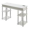 Pemberly Row Contemporary Wood Student Desk with Charging Station in White view 1