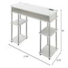 Pemberly Row Contemporary Wood Student Desk with Charging Station in White view 2