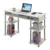 Pemberly Row Contemporary Wood Student Desk with Charging Station in White view 4