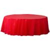 Amscan 84" Apple Red Plastic Round Tablecover view 1