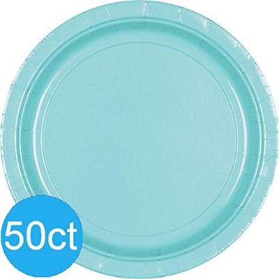 Round Paper Plates - 10" (50 Pieces) - Perfect for Parties, Picnics, & Everyday Meals, Robin's-Egg Blue