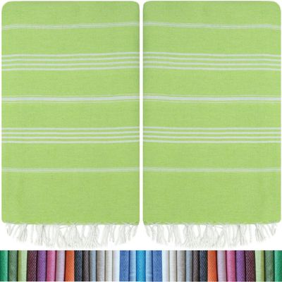 HAVLULAND Turkish Beach Towels, 2 Pack Extra Large Beach Towel, Oversized Sand Free Quick-Dry Pool Towel, Lightweight & Absorbent Bath,Yoga & Travel Towels for Adults - Pistachio