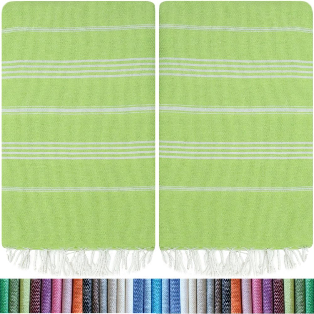 HAVLULAND Turkish Beach Towels, 2 Pack Extra Large Beach Towel, Oversized Sand Free Quick-Dry Pool Towel, Lightweight & Absorbent Bath,Yoga & Travel Towels for Adults - Pistachio