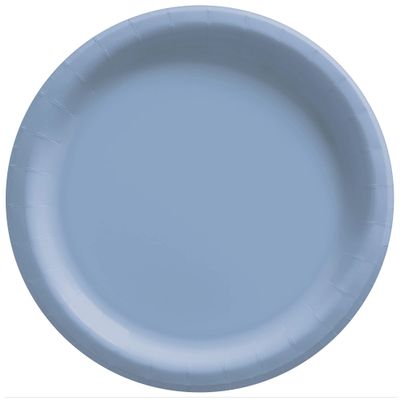 10" Round Paper Plates, Mid Ct. - Pastel Blue