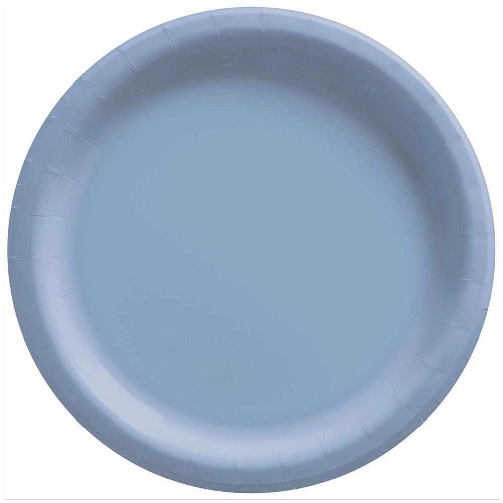 10" Round Paper Plates, Mid Ct. - Pastel Blue
