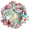 Artisan Do Not Disturb Santa on the Beach! Coastal, Beach, Nautical Santa on the Beach Christmas Wreath, Sand Dollar, Starfish, Ornaments & Nautical Rope Knots, Bow view 1
