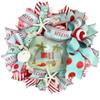Artisan Do Not Disturb Santa on the Beach! Coastal, Beach, Nautical Santa on the Beach Christmas Wreath, Sand Dollar, Starfish, Ornaments & Nautical Rope Knots, Bow view 2