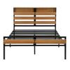 Actual Full Size Metal & Wood Bed Frame,Platform Bed with Headboard and Footboard, Strong Steel Slats Support,Extra Storage Space,for Various Bedroom Styles,No Box Spring Needed (Black) view 4