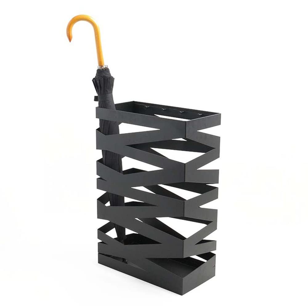 Umbrella Stand Rack Black Metal Umbrella Holders, Large Capacity Umbrella Bucket with Hooks, Used for Business Hotel Office Entrance, Can Store 20 Umbrellas