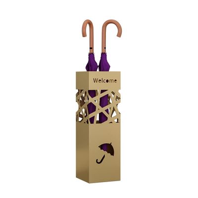 Umbrella Stand Rack Golden Metal Umbrella Stand, Modern Creative Umbrella Bucket, Rust- Proof and Durable for Storage of Umbrellas and Canes in The Entrance Corridor, 15x15x50cm