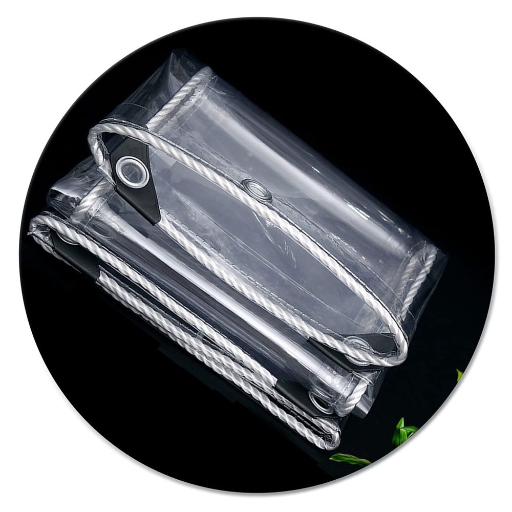 Transparent Outdoor Waterproof Tarpaulin, with Eyelets, Foldable PVC Tarp, Clear Tarpaulin for Covering Garden Plants Terrace Furniture, Awning, Rain Curtain,Transparent-12.5m/3.38.2ft