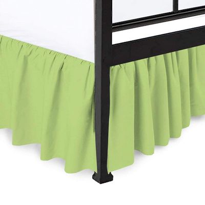 Dust Ruffle with Split Corner Bed Skirt 100% Cotton 800 Thread Count 18" Drop Lenth Ruffle Bed Skirt, Easy Fit, Three Side Coverage, Bed Skirt Full Size Sage