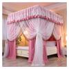Bed Canopy Pink Girl Princess Room Bed Canopy Curtain, Luxurious Four- Corner Double Bed Cover, with Nets and Frames for All Seasons, 4 Sizes (Size : 180x220x210cm) view 1