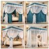 Bed Canopy Four- Corner Column Luxury Bed Canopy Curtain Double Bed Cover, for Double- Layer Dust- Proof and Light- Proof Bed Curtains in Four Seasons, with Frame (Size : 200x220x200cm) view 2