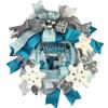 Artisan Winter Wonderland, Christmas wreath, ice blue, turquoise, silver grey, Christmas door hanger, Christmas decorations view 1