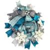 Artisan Winter Wonderland, Christmas wreath, ice blue, turquoise, silver grey, Christmas door hanger, Christmas decorations view 2