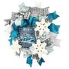 Artisan Christmas wreath featuring blue truck, ice blue, turquoise, silver grey, Christmas door hanger, Christmas decorations view 3