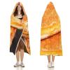 XKAWPC Grilled Cheese Sandwich Wearable Hooded Blanket Soft Warm Throw Blanket Robe Cloak Wrap For Bed Sofa Bedding 60"x80" view 3