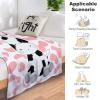 Artsadd Custom Cow Print Blanket with Name Personalized Baby Blanket for Girls Boys Throw Fleece Blanket with Pink Cow Print Customized Name Receiving Swaddle Blanket Birthday for Kids 40"x50" view 4