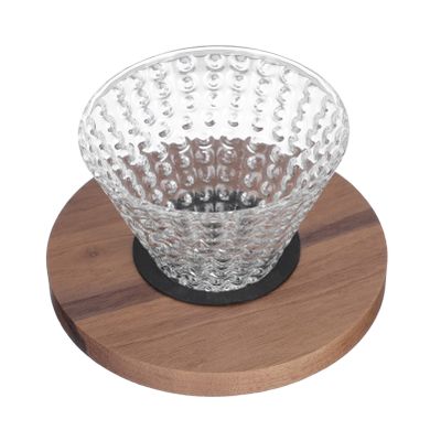 Cabilock 1pc Practical Coffee Filter Non- and Walnut Tray Portable Funnel for Manual Brewing for Use