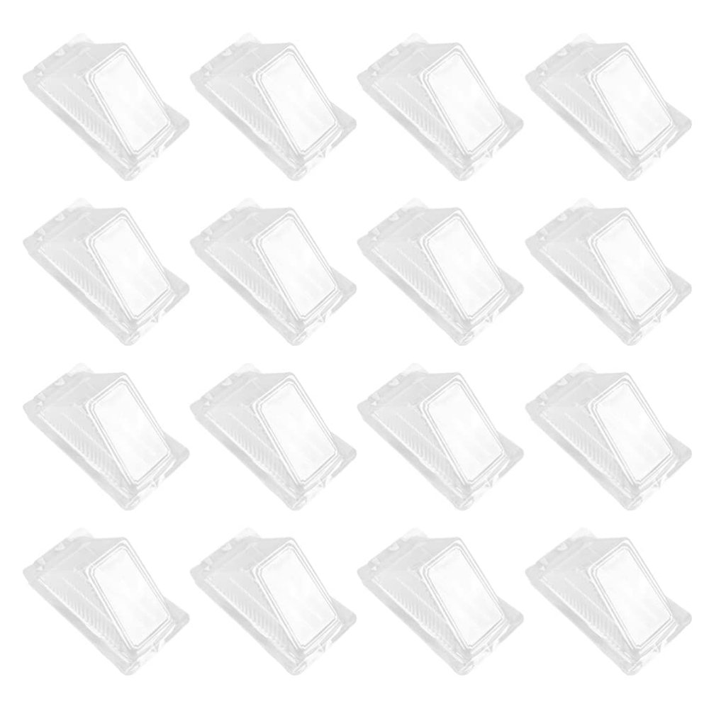 Hemoton 200pcs Sandwich Packaging Box Triangle Cake Mousse Container Food-grade Plastic Snack Storage Picnic Movie Night Essential