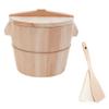 1set Home Kitchen Wooden Rice Steamer Bucket Natural Wood Steamed Rice Container Lid Easy to Clean for Home Cooking and Restaurants Random Style view 1