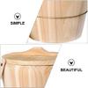 1set Home Kitchen Wooden Rice Steamer Bucket Natural Wood Steamed Rice Container Lid Easy to Clean for Home Cooking and Restaurants Random Style view 3