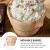 1set Home Kitchen Wooden Rice Steamer Bucket Natural Wood Steamed Rice Container Lid Easy to Clean for Home Cooking and Restaurants Random Style view 4