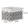 Bidtakay Baskets Set Fabric Storage Bins-White&Quatrefoil Grey Bundled Baskets of 2 Large Baskets 16" X 11.8" X 11.8" + 3 Medium Baskets 15" X 11" X 9.5" for Closet, Shelves view 4