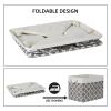 Bidtakay Baskets Set Fabric Storage Bins-White&Quatrefoil Grey Bundled Baskets of 2 Large Baskets 16" X 11.8" X 11.8" + 6 Small Baskets 11.8" X 7.8" X 5" view 2