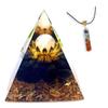 ZTBH Crystal Pyramid Orgonite Crystal Pyramid with Lotus Base Healing Crystals view 1