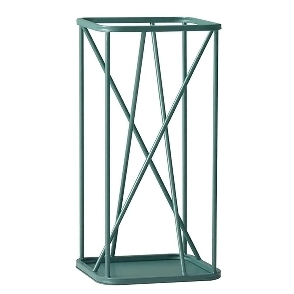 Umbrella Stand Racks Indoor Iron Umbrella Holder, Space-Saving Hallway Modern Umbrella Stand for Hotel Offices, Multifunctional Cue Stick Storage Rack, 28x28x56cm (Color : Green)