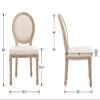 chairus Farmhouse Dining Chairs Set of 4, French Country Dining Room Chairs Vintage Fabric Upholstered Chair with Round Back Dark Wood Legs, Beige 4 PCS view 2