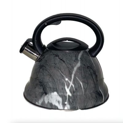2021 Latest Whistling Kitchen Kettle 3.4 Qt. for Electric, Ceramic, Induction, Halogen ovens Modern Chic Style design Loud Whistle - 3.2L (Grey) (0085)