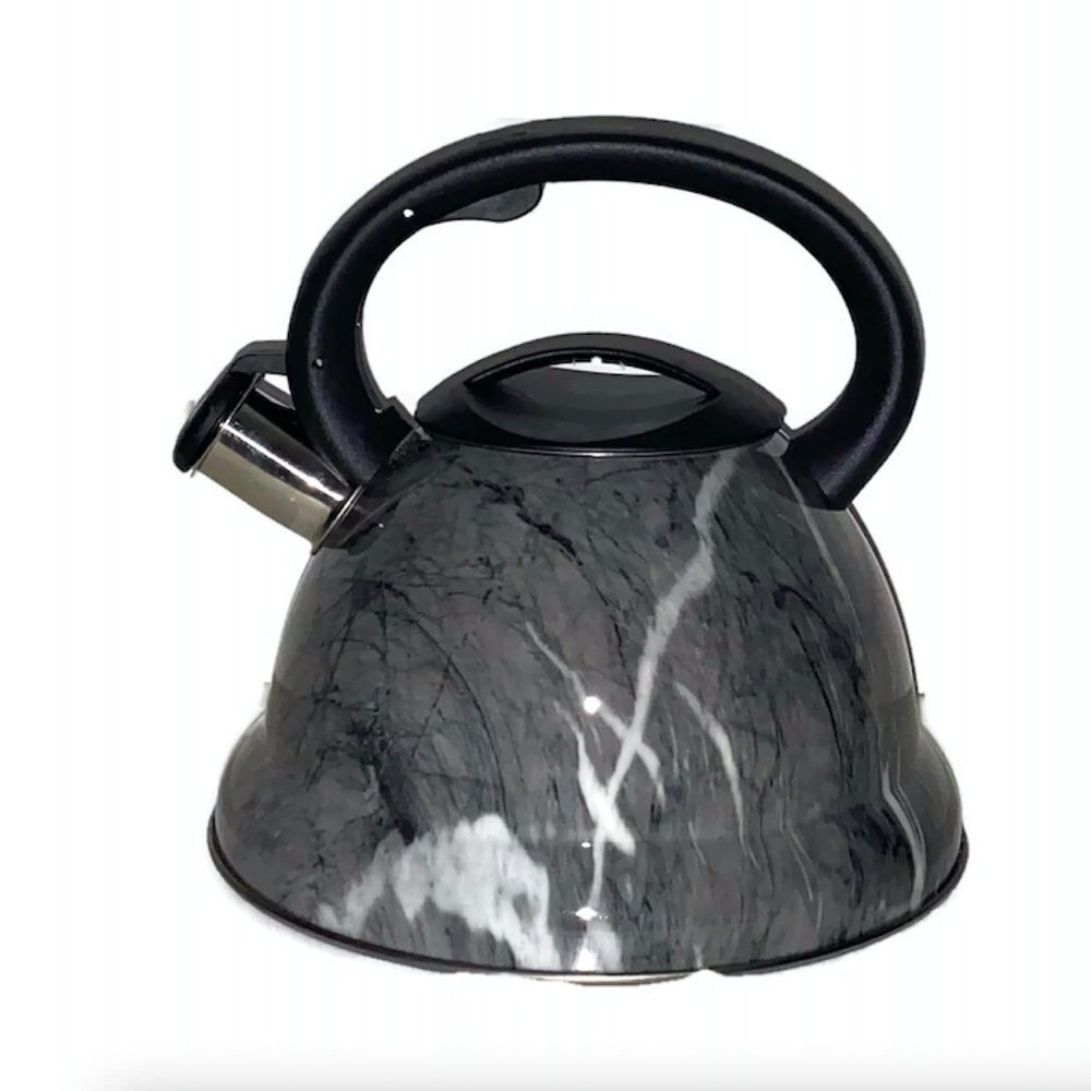 2021 Latest Whistling Kitchen Kettle 3.4 Qt. for Electric, Ceramic, Induction, Halogen ovens Modern Chic Style design Loud Whistle - 3.2L (Grey) (0085)