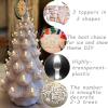 KonohaELF Ceramic Christmas Tree Replacement Lights Bulbs, Clear White Medium Twist Plastics Pegs Ornaments for Ceramic Tree(87 Bulbs 3 Topper Star) view 3
