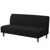 1PCS Sofa Slipcover Stretch Couch Cover All Inclusive Without Armrests Checkered Velvet Washable Furniture Protector Sofa Cover Medium Size Suitable for 145-185cm Sofa(Napped-Black) view 1