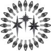 KonohaELF Ceramic Christmas Tree Replacement Lights Bulbs, Black Gray Medium Twist Plastics Pegs Ornaments for Ceramic Tree(87 Bulbs 3 Topper Star) view 1