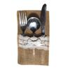 10PCS Burlap Lace Cutlery Holder Silverware Cutlery PouchKnifes Forks Bag Retro Country Wedding Party (Bow Tie) view 1