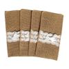 10PCS Burlap Lace Cutlery Holder Silverware Cutlery PouchKnifes Forks Bag Retro Country Wedding Party (Bow Tie) view 2