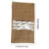 10PCS Burlap Lace Cutlery Holder Silverware Cutlery PouchKnifes Forks Bag Retro Country Wedding Party (Bow Tie) view 4