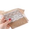 10PCS Burlap Lace Cutlery Holder Silverware Cutlery PouchKnifes Forks Bag Retro Country Wedding Party (Lace 2) view 2