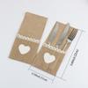 10PCS Burlap Lace Cutlery Holder Silverware Cutlery PouchKnifes Forks Bag Retro Country Wedding Party (Love 1) view 4