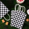 Epakh 16 Pcs Checkered Racing Treat Bags Race Car Party Favors with Handles Black and White Checkered Flag Candy Goodie Gift Bags for Themed Birthday Party Supplies view 3