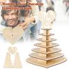 VALINK Chocolate Display Stand, Wooden Heart Plaque Decoration Freestanding Love Hollow Ornament Woodblock Craft For Home Office view 2