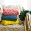 100% Acrylic Throw Blanket with Fringes Tassel, Stripe Pattern Throw Blanket for Bed Sofa Couch Chair Armchair, Solid Color Cozy Knit Texture Plaid Blanket,150x200cm,Pink view 4